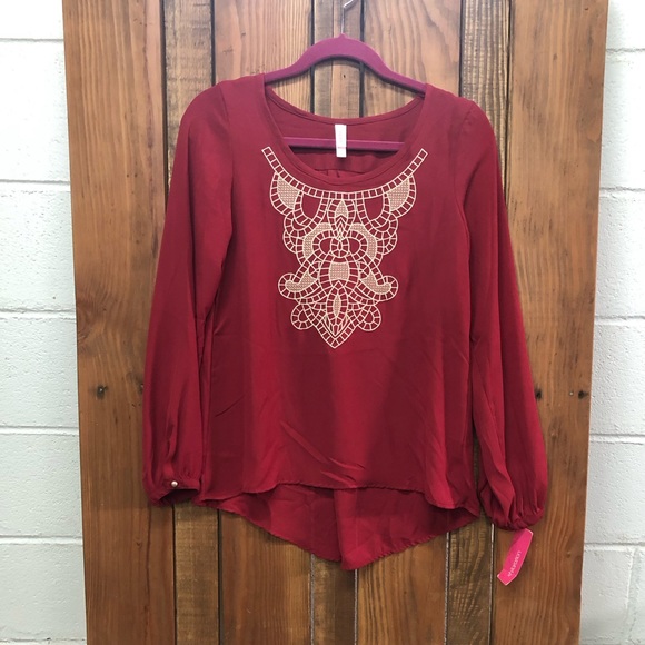 Xhilaration NWT size small red blouse - Picture 2 of 8